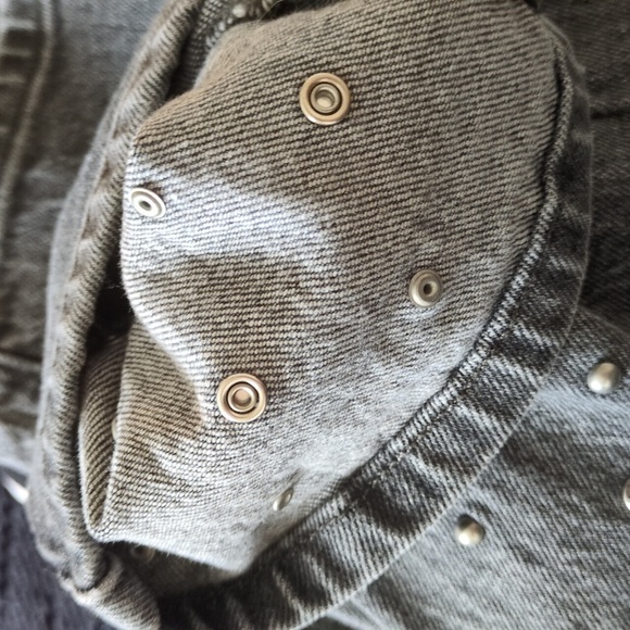 Levi's Rhinestone Hi-Rise Straight Leg Grey Jeans Sz 26 - Picture 16 of 16